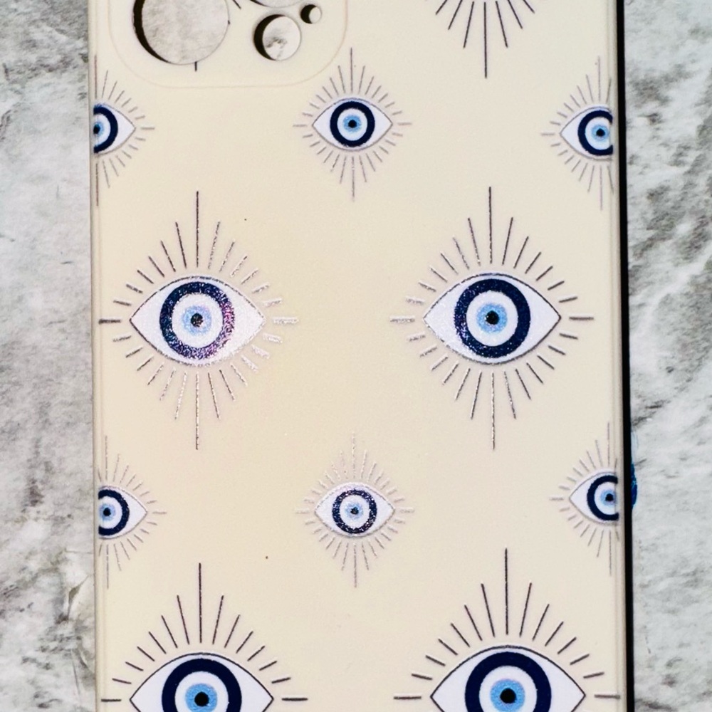 Evil Eye Cream and Blue case iPhone 12 Pro